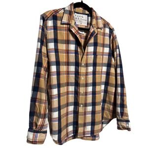 Frank Eileen "Eileen" Italian Plaid Flannel Shirt Women's Sz M Retail: $248 EUC